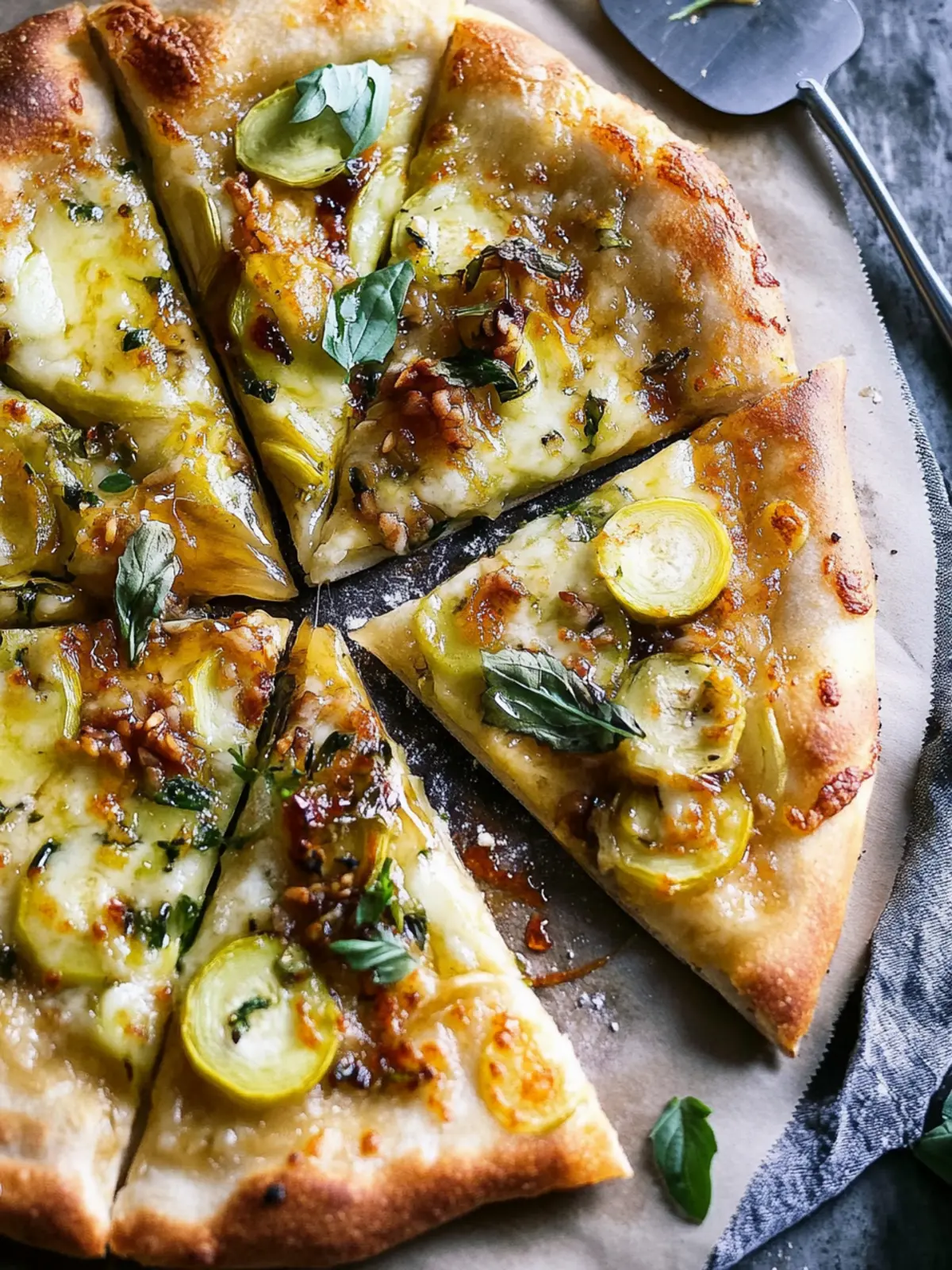 Delicious Caramelized Leek Pizza with Spicy Honey Drizzle 2 Caramelized Leek Pizza with Spicy Honey