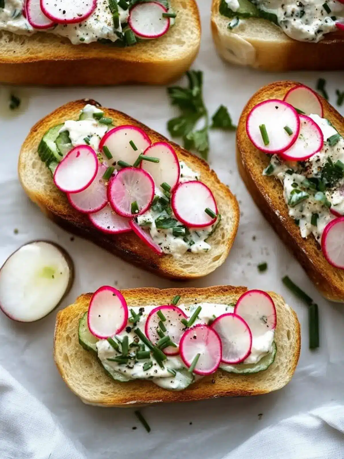 Radish-Chive Tea Sandwiches
