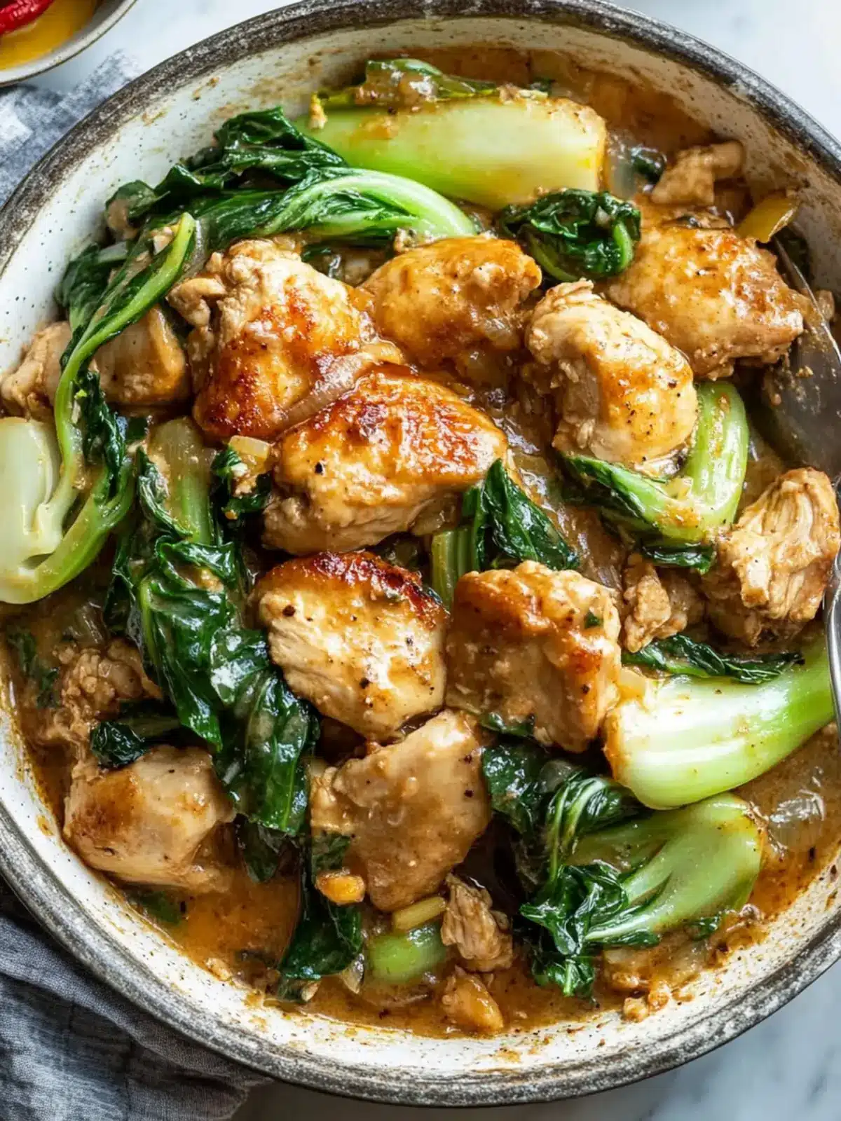 Smothered Chicken Bok Choy