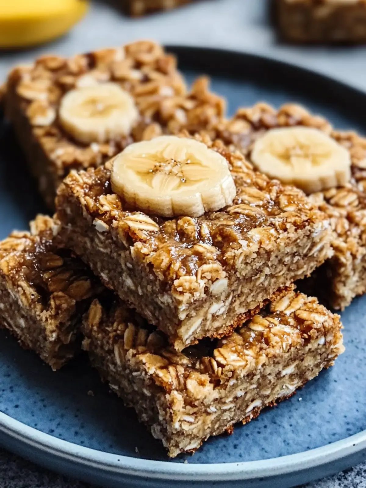 Baked Banana Oatmeal Bars