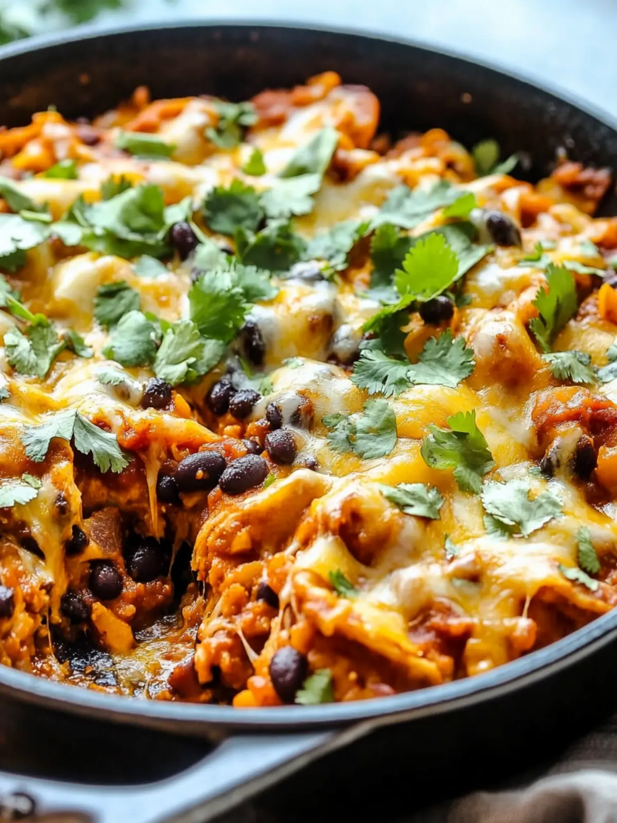 Butternut Squash and Black Bean Enchilada Skillet