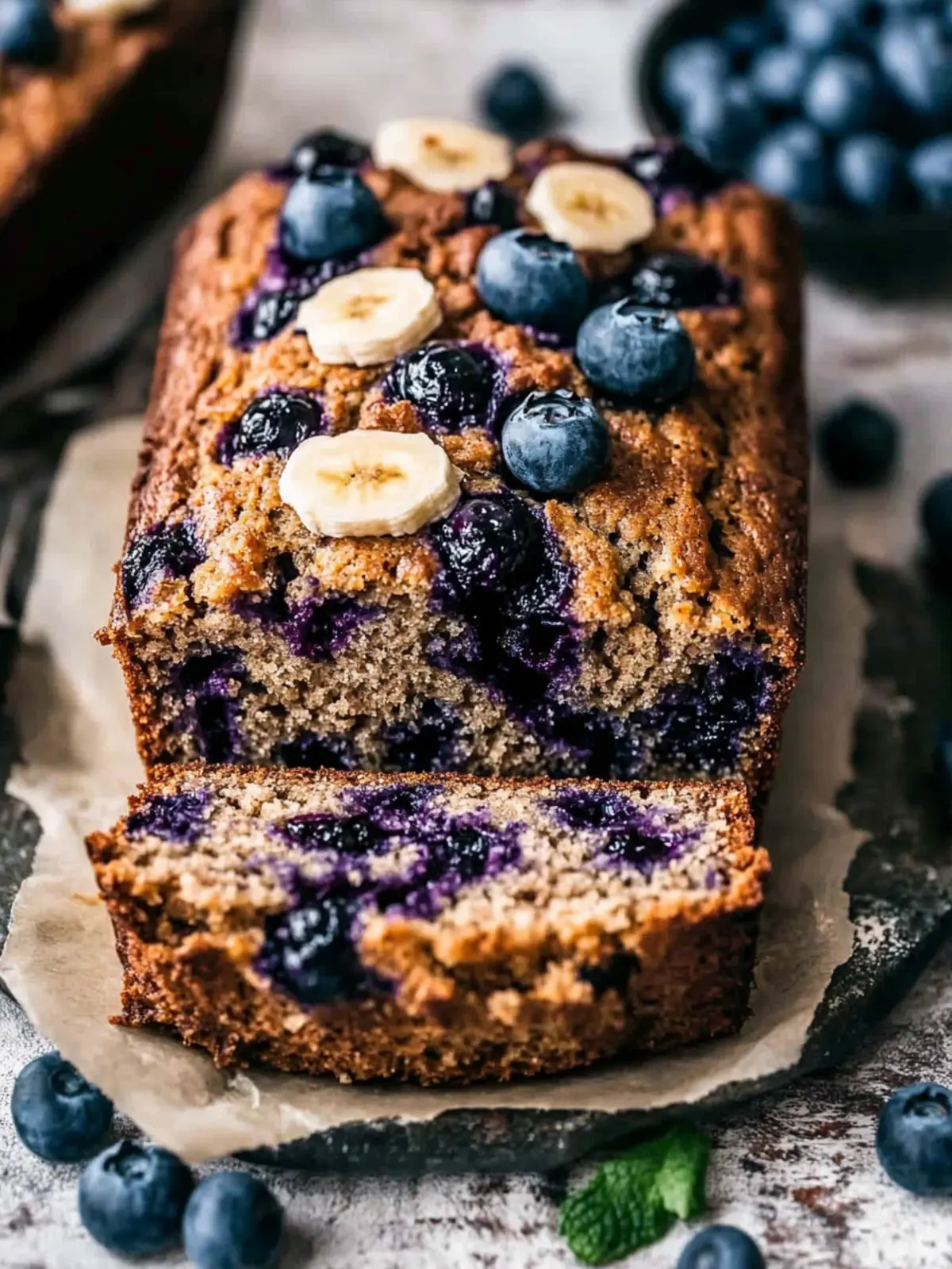 Gluten Free Blueberry Banana Bread