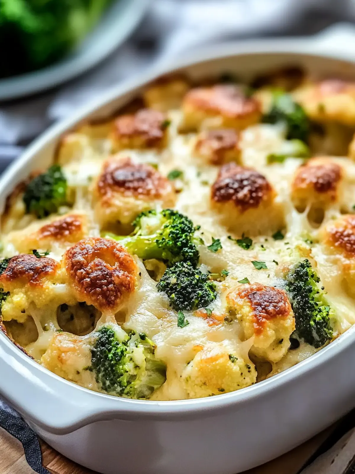Easy Keto Broccoli Cauliflower Au Gratin with Savory Sausage 4 Easy Keto Broccoli Cauliflower Au Gratin