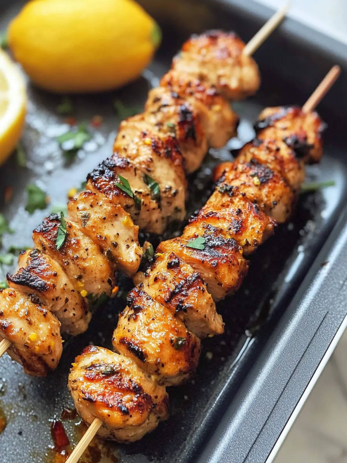 Hot Lemon Pepper Chicken Skewers