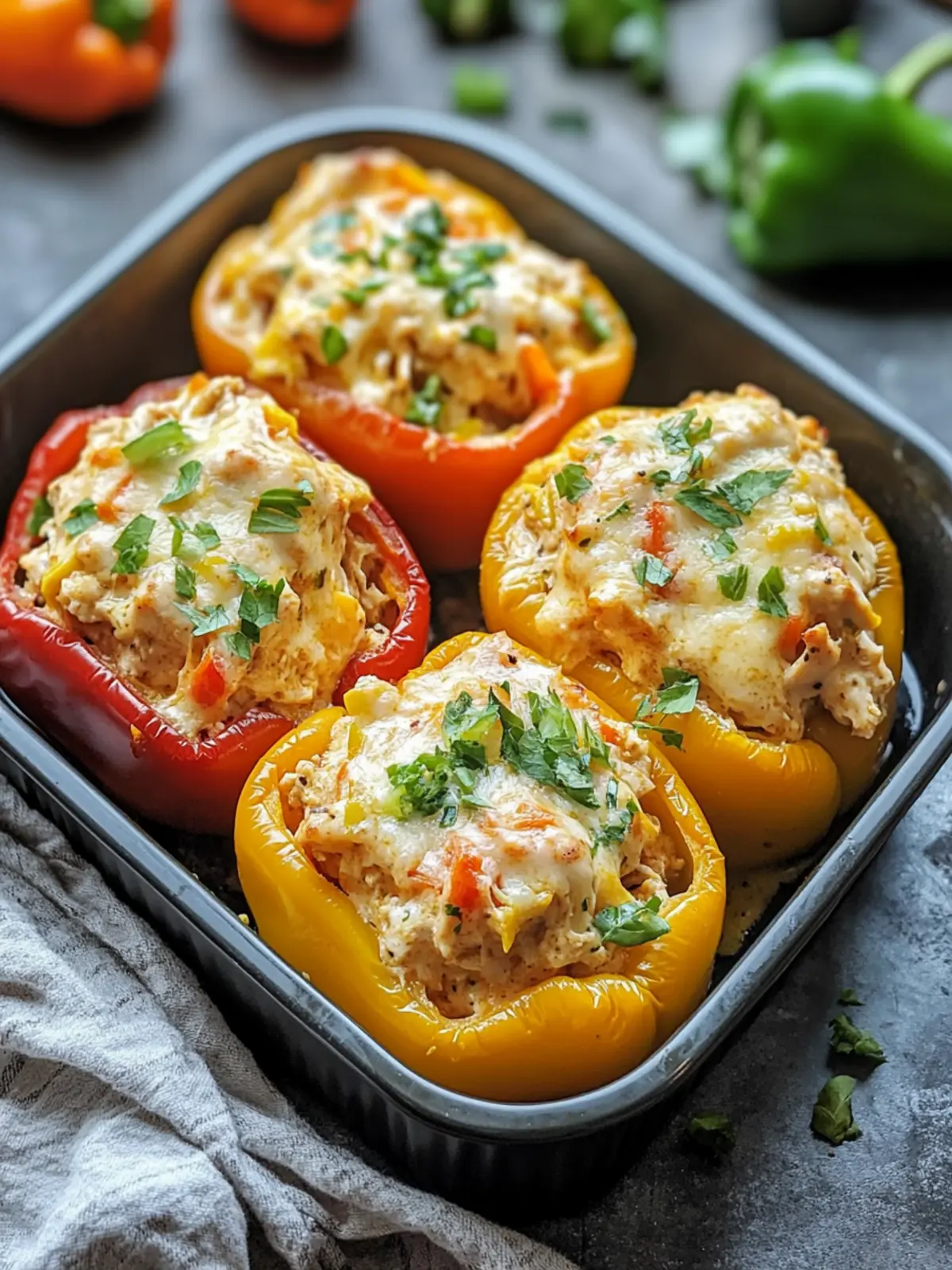 Creamy Chicken Stuffed Peppers for a Flavor-Packed Dinner 4 Creamy Chicken Stuffed Peppers