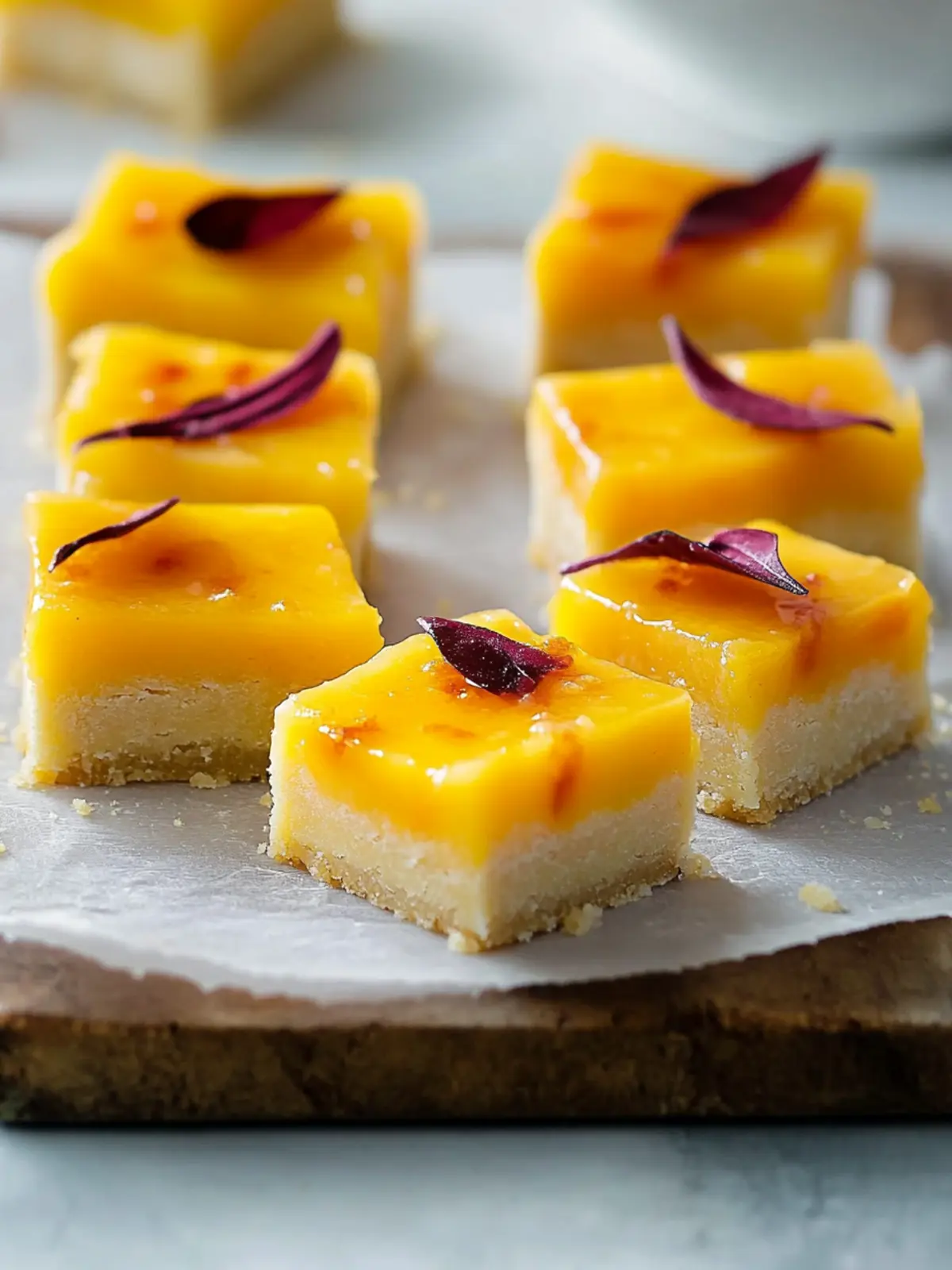 Mango Curd Dessert Bars with Shortbread Crust