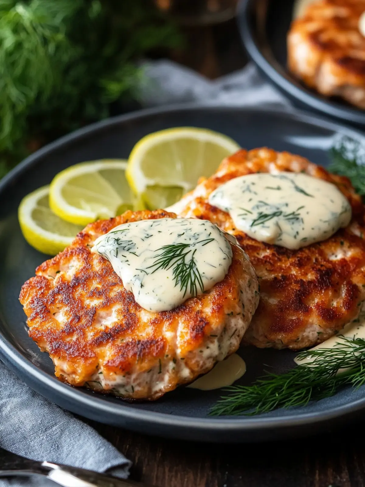 Keto Salmon Patties with Creamy Dill Sauce