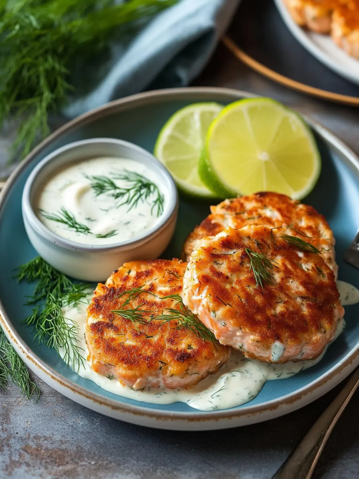 Keto Salmon Patties with Creamy Dill Sauce