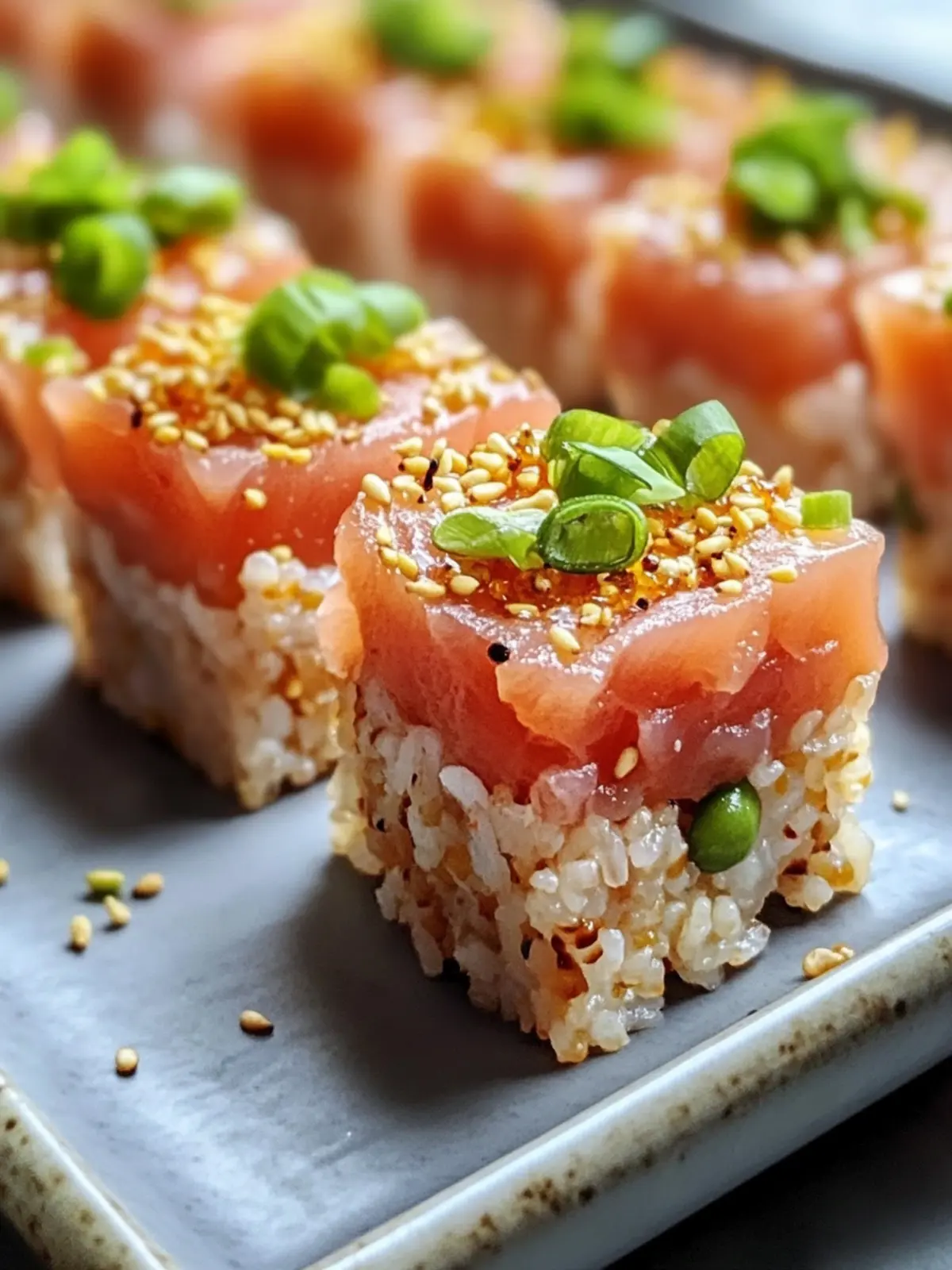 Spicy Tuna Rice Squares: Crunchy Sushi Treats You’ll Love 2 Spicy Tuna Rice Squares