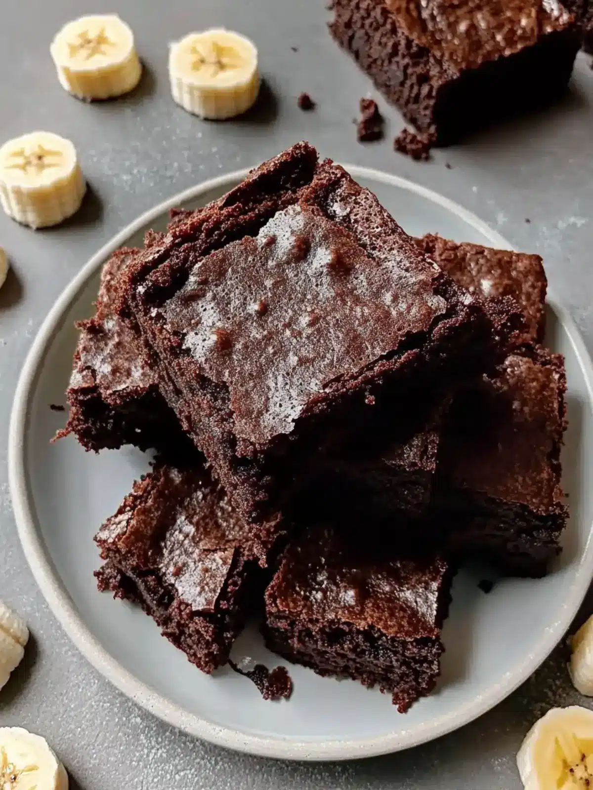 Dairy-Free 3 Ingredient Banana Brownies