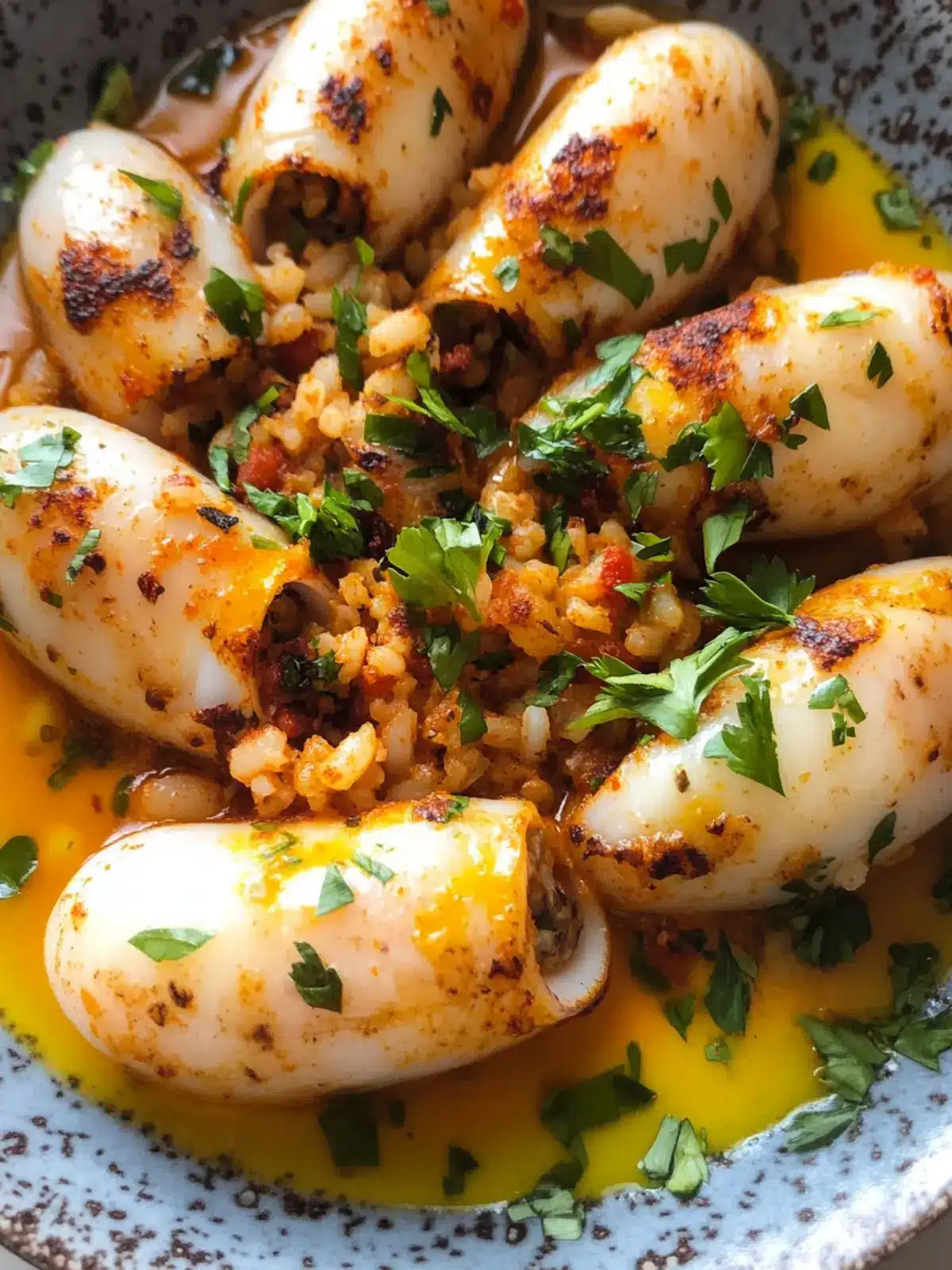 Chorizo + Rice Stuffed Squid