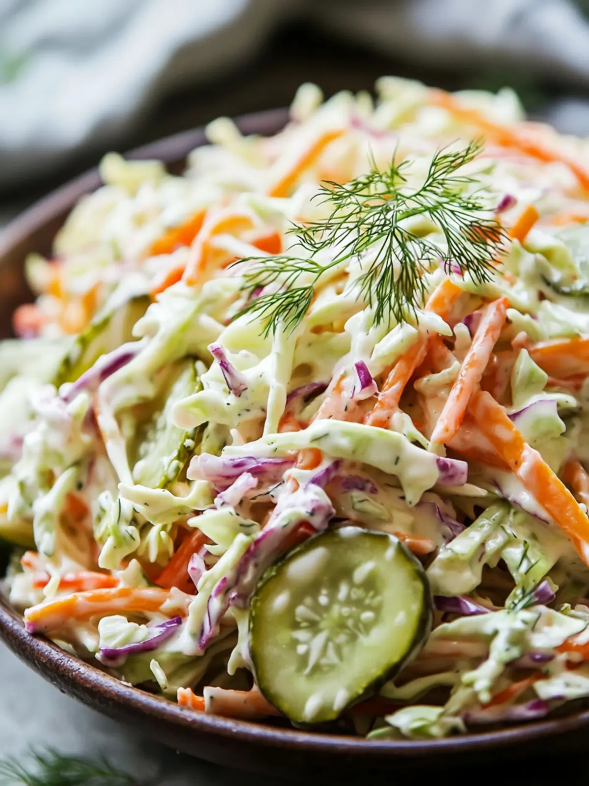 Creamy Dill Pickle Coleslaw