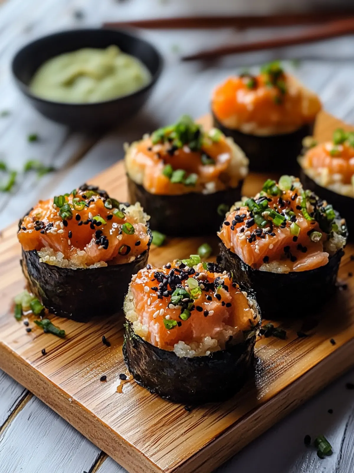 Spicy Baked Salmon Sushi Muffins