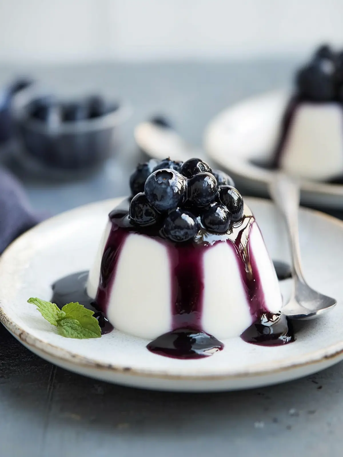 Creamy Coconut Panna Cotta with Irresistible Blueberry Sauce 3 Coconut Panna Cotta with a Blueberry Topping