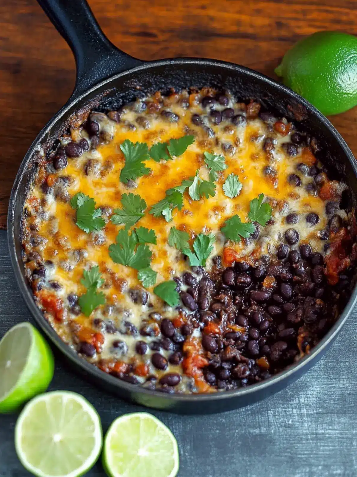 Cheesy Spicy Black Bean Skillet