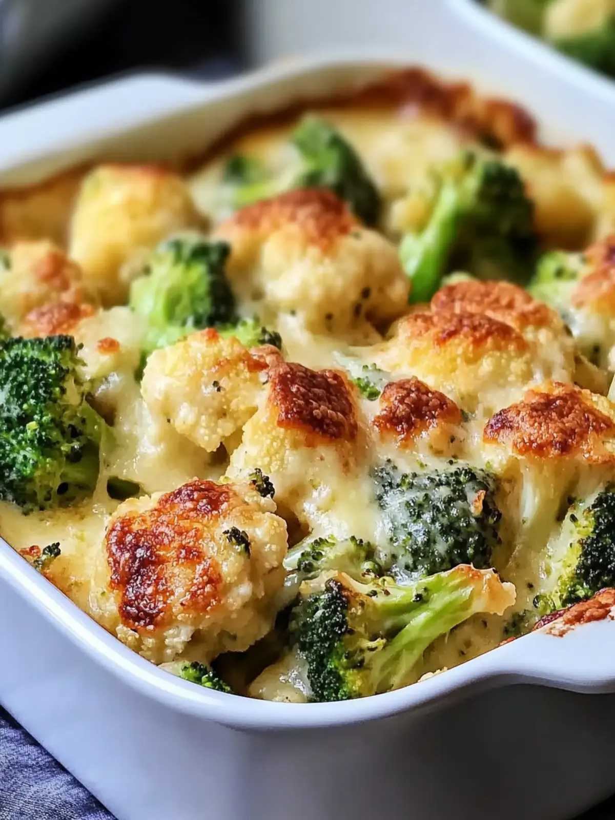Easy Keto Broccoli Cauliflower Au Gratin with Savory Sausage 3 Easy Keto Broccoli Cauliflower Au Gratin