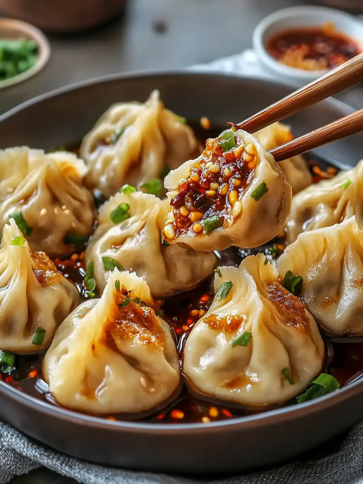 Easy Spicy Garlic Chili Dumplings