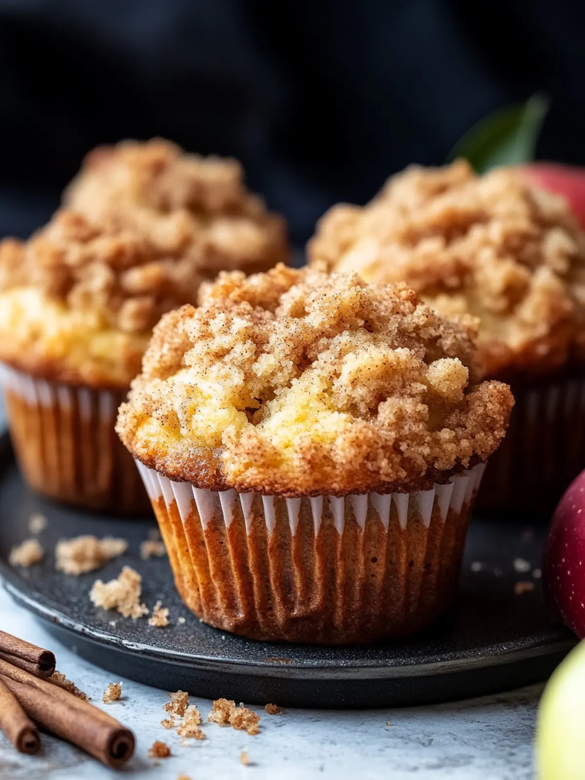 Cinnamon Apple Crumble Muffins