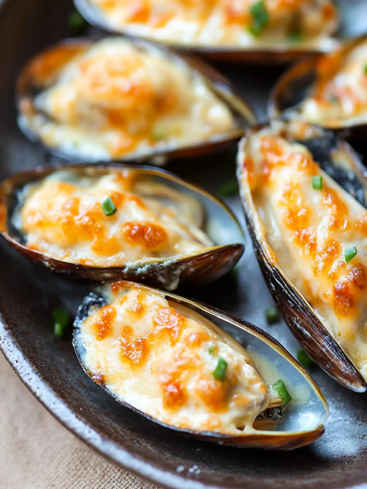 Cheese-Mayo Baked Mussels (Mussels Dynamite)