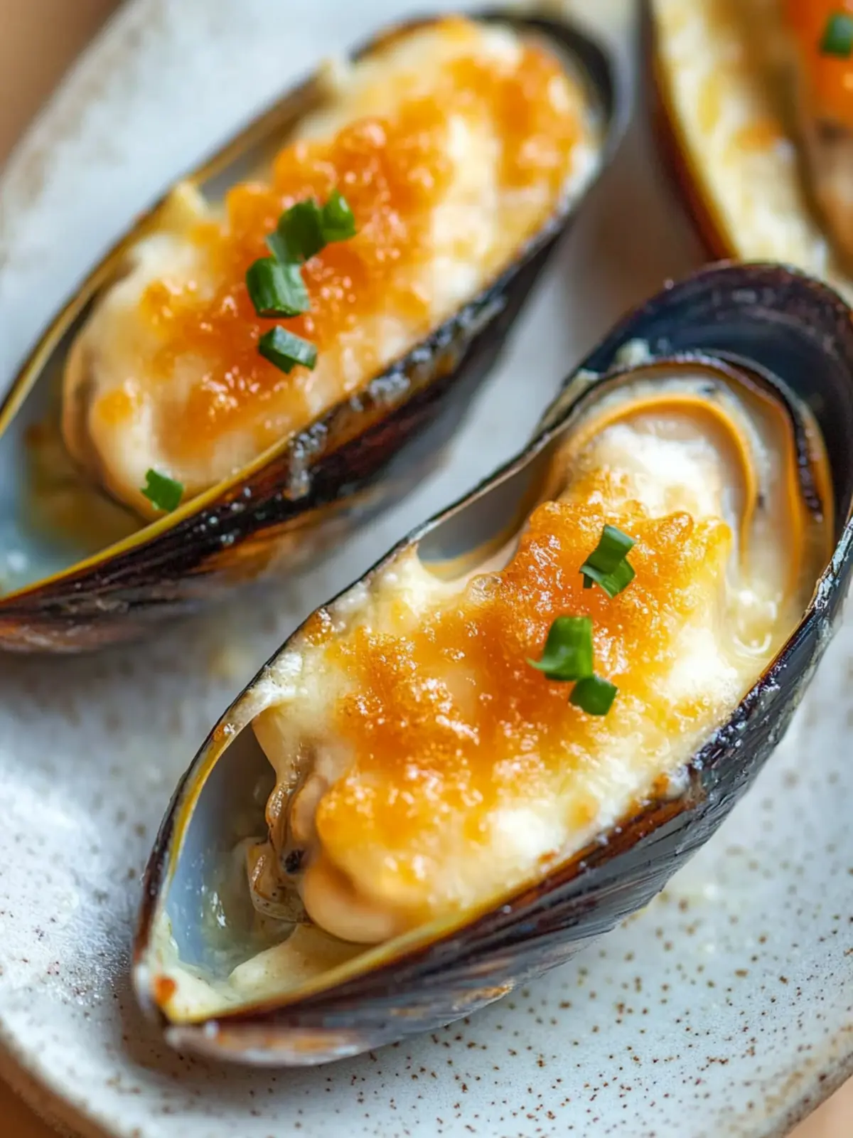 Cheese-Mayo Baked Mussels (Mussels Dynamite)