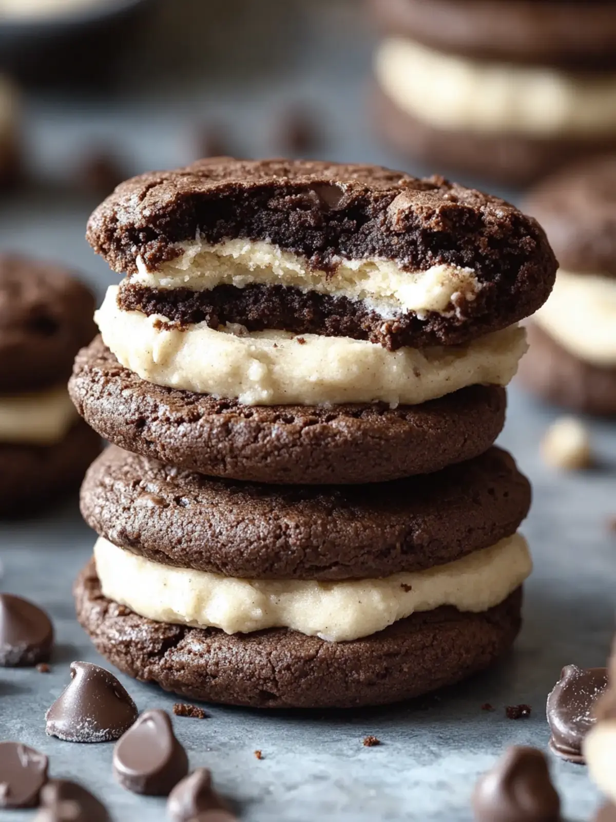 Brownie Cookie Sandwiches with Cookie Dough Buttercream Bliss 4 Brownie Cookie Sandwiches with Cookie Dough Buttercream