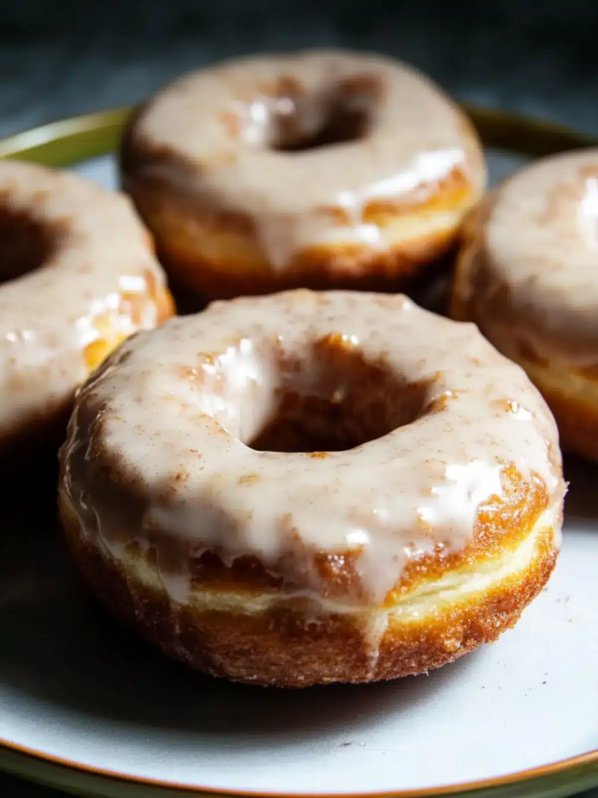 Baked Banana Donuts with Maple Cinnamon Glaze