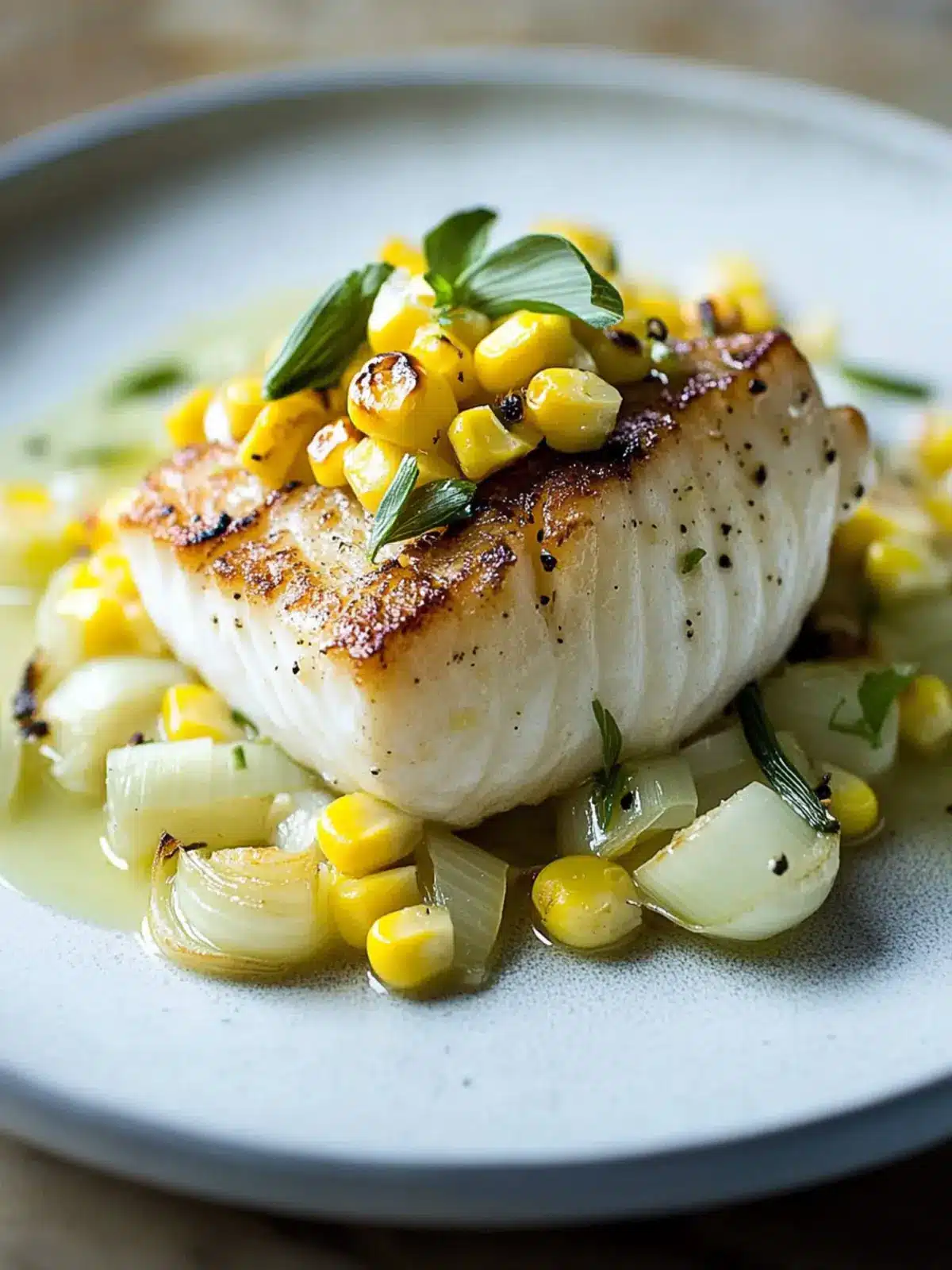 Savor Halibut with Fresh Corn & Leeks for a Comforting Meal 4 Halibut with Fresh Corn & Leeks