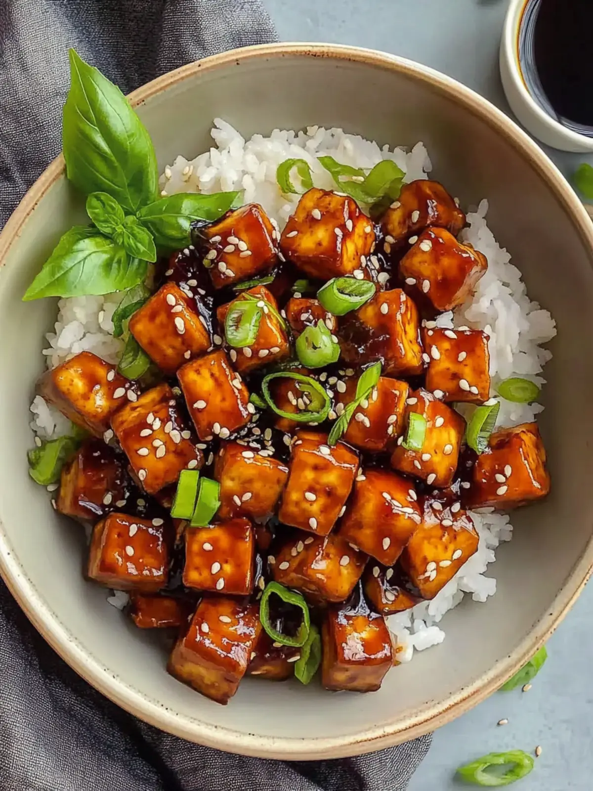 Sweet Crispy Sticky Tofu