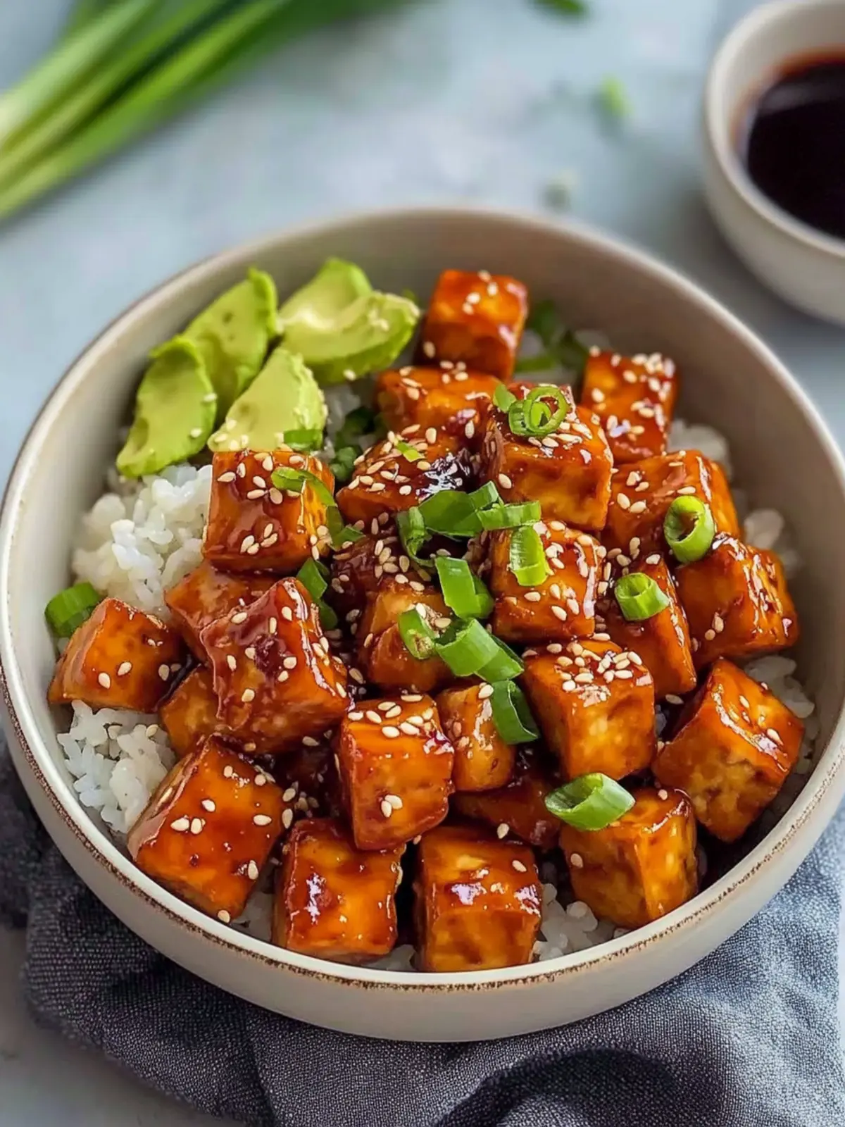 Sweet Crispy Sticky Tofu