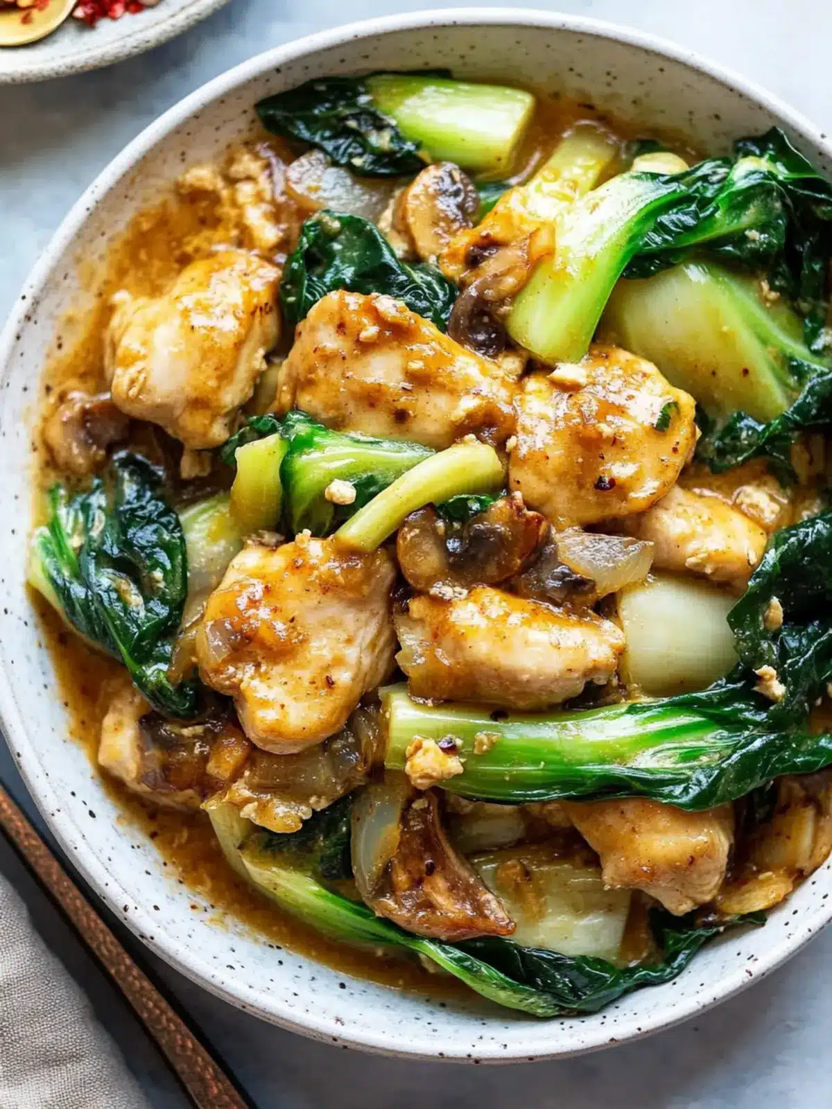 Smothered Chicken Bok Choy