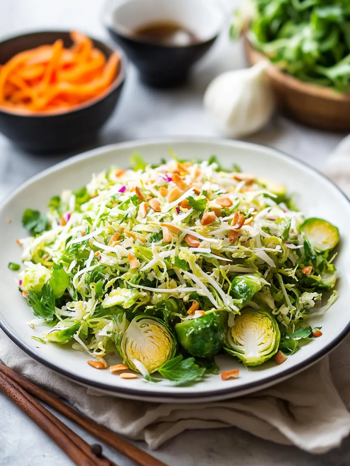 Asian Shaved Brussels Sprouts Salad