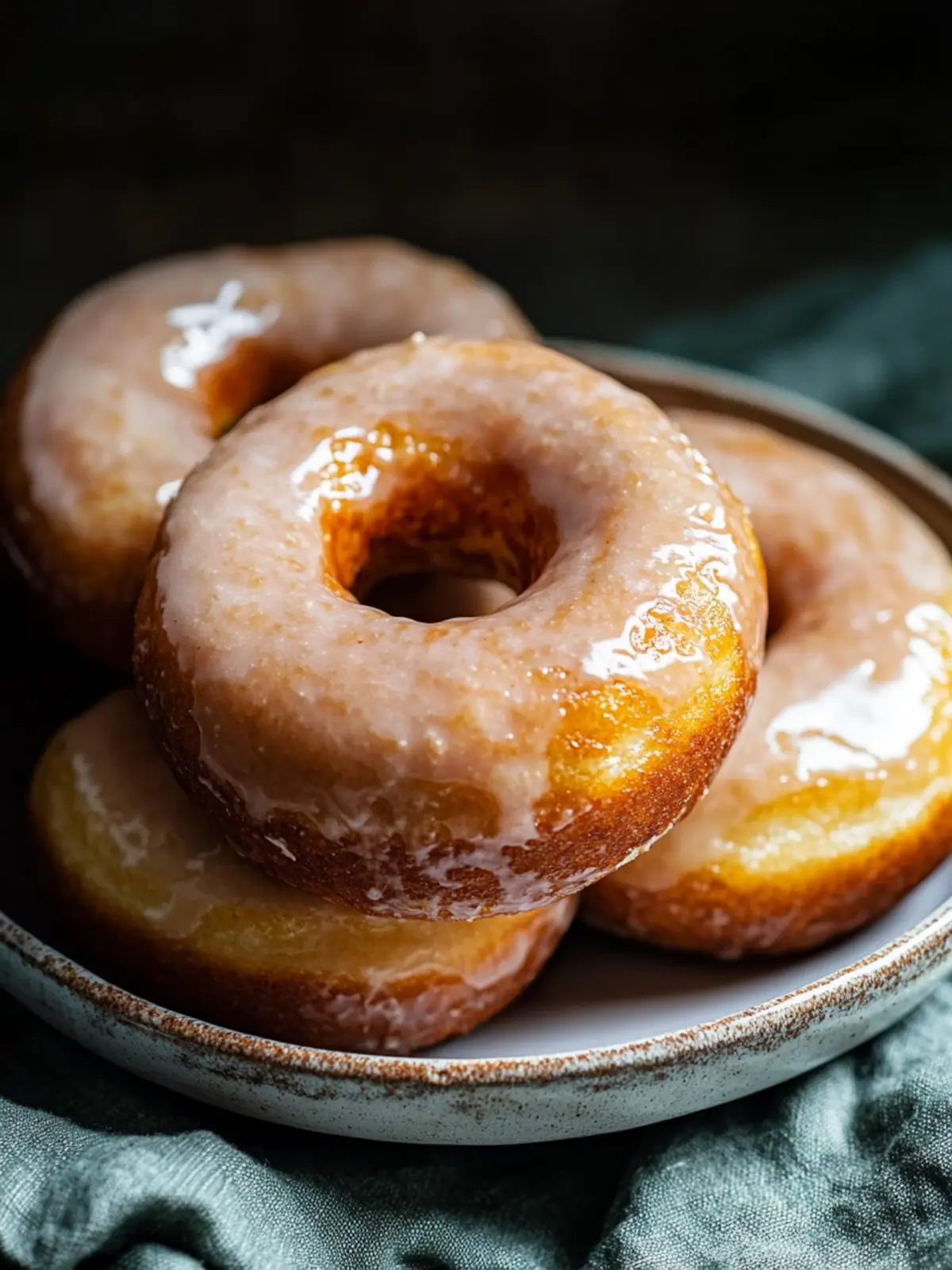 Baked Banana Donuts with Maple Cinnamon Glaze