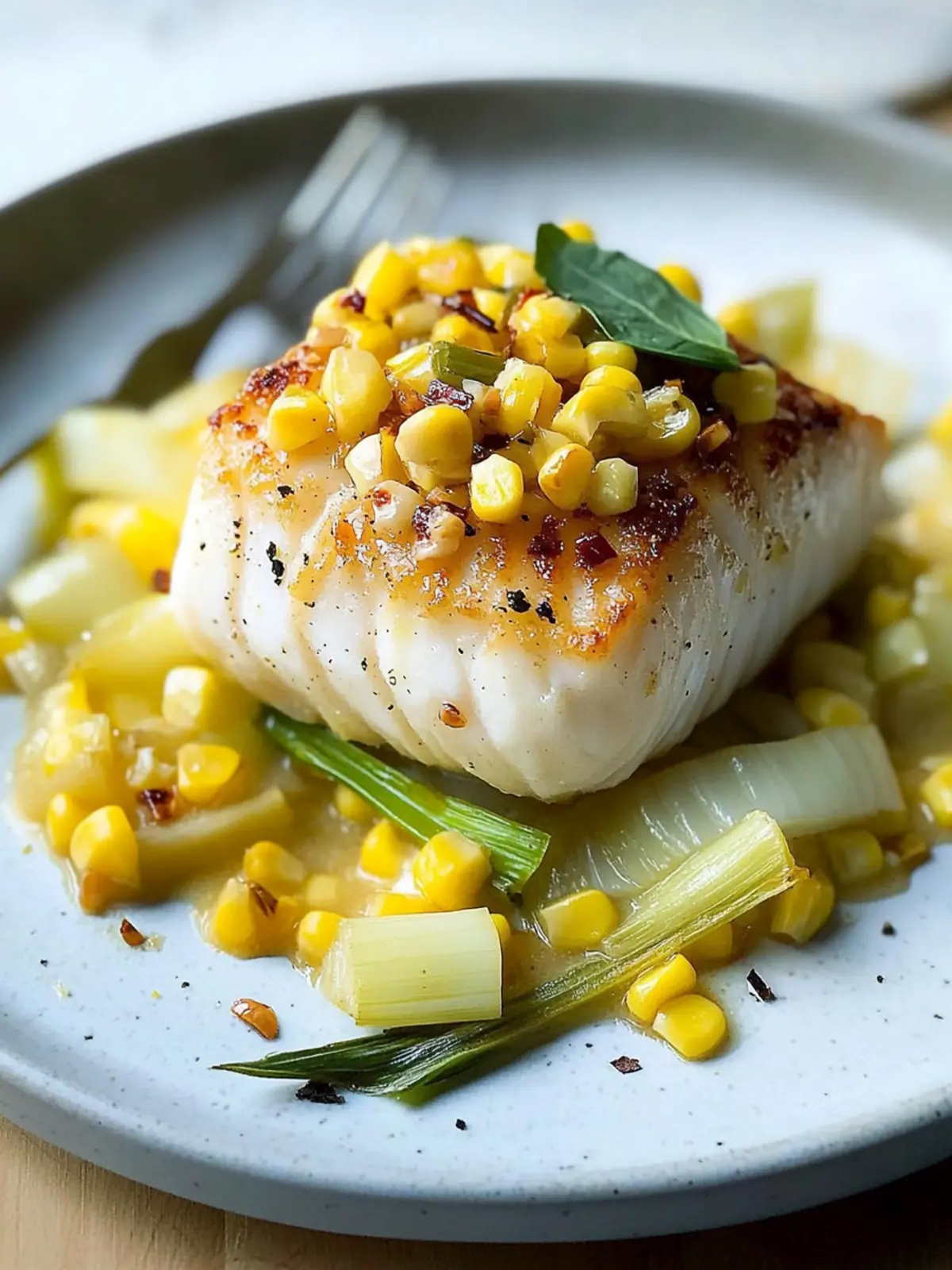 Savor Halibut with Fresh Corn & Leeks for a Comforting Meal 5 Halibut with Fresh Corn & Leeks