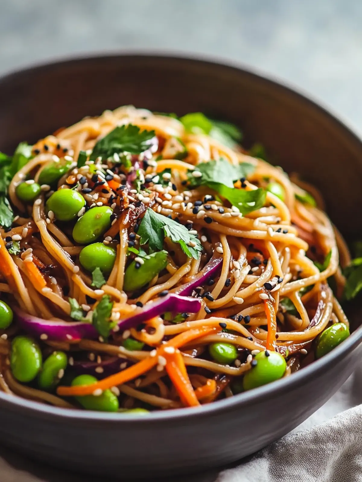 Sesame Edamame Noodle Salad