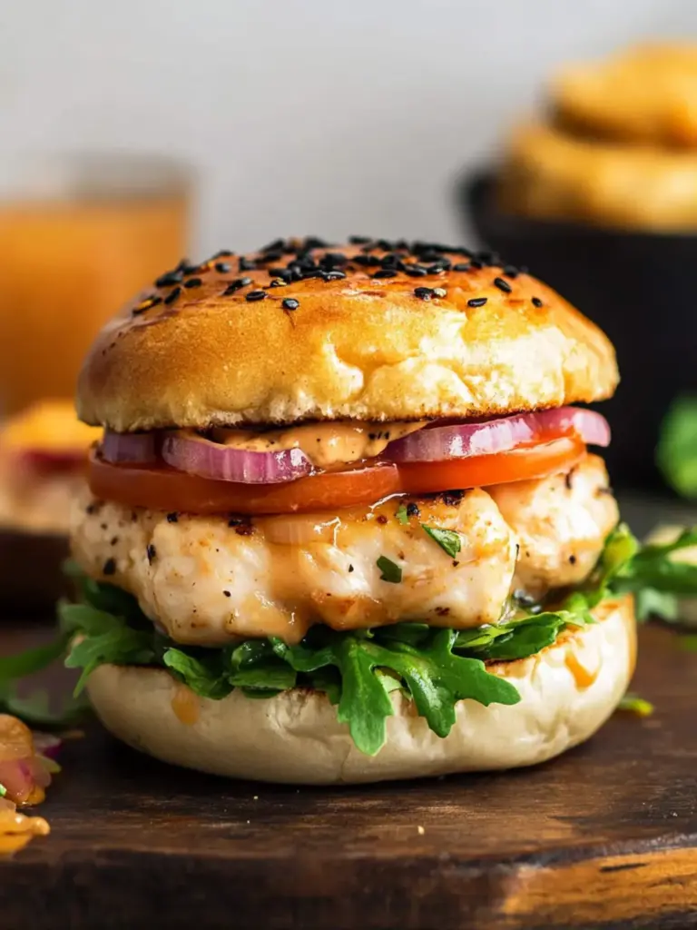 Chicken Burgers with Bang-Bang Sauce