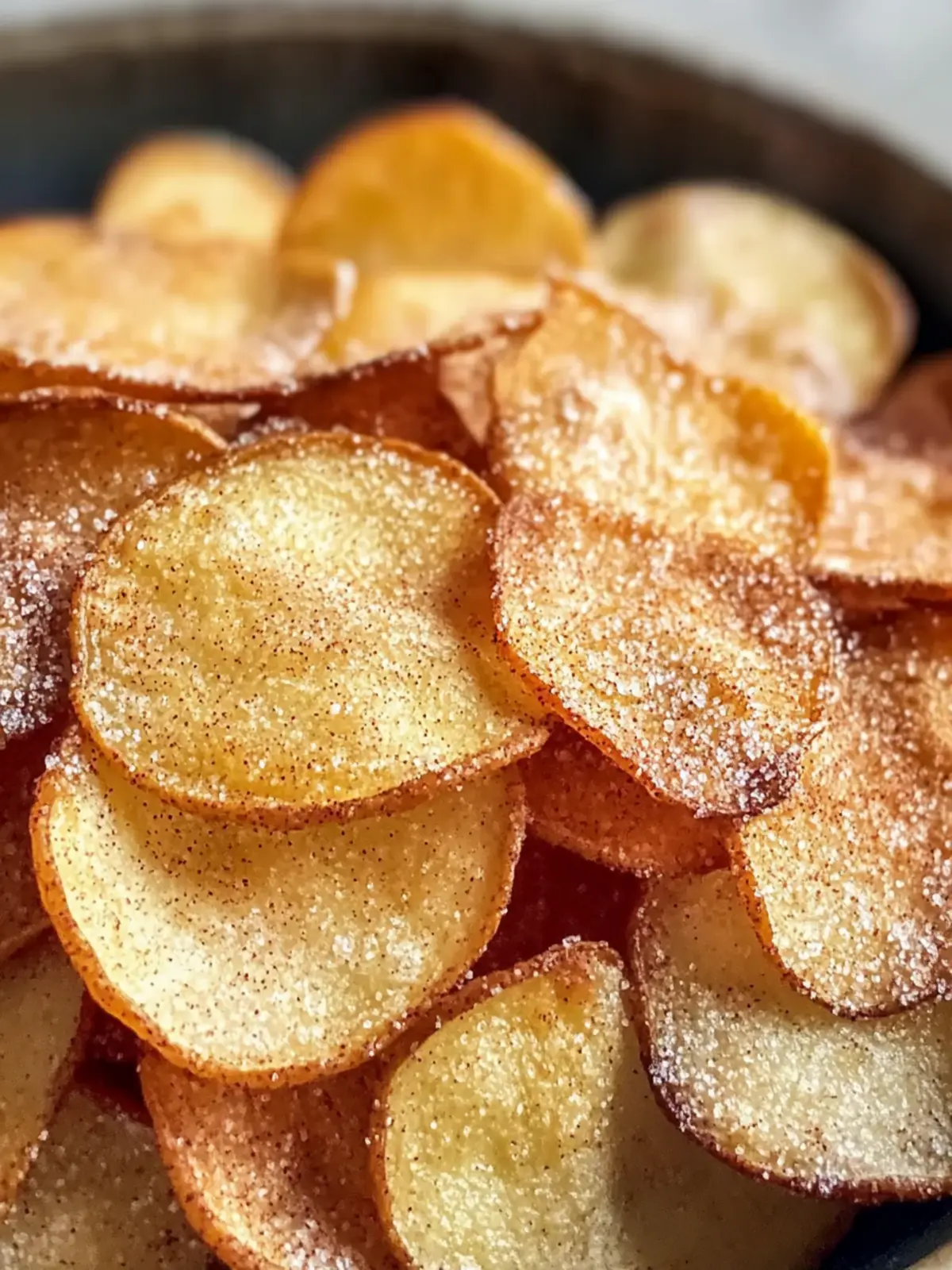 Air Fryer Apple Chips with Cinnamon Sugar