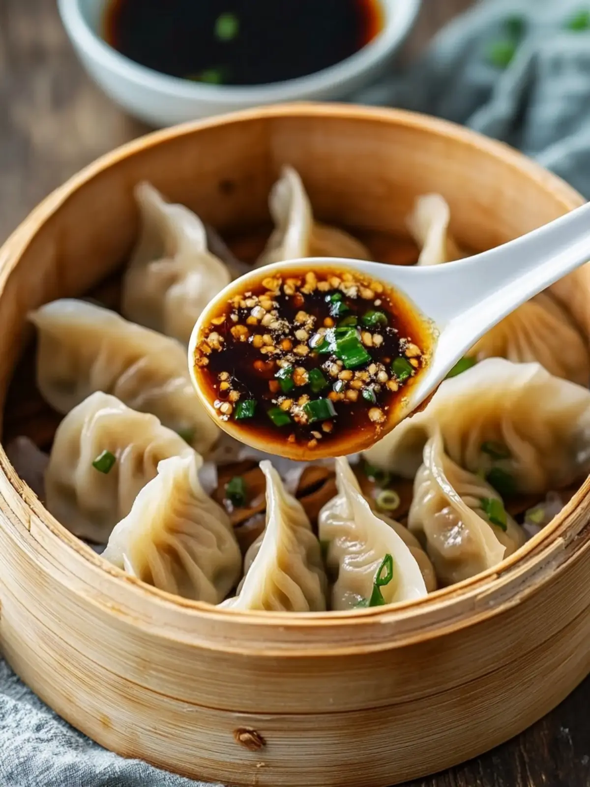 Steamed Dumplings with The Best Dipping Sauce