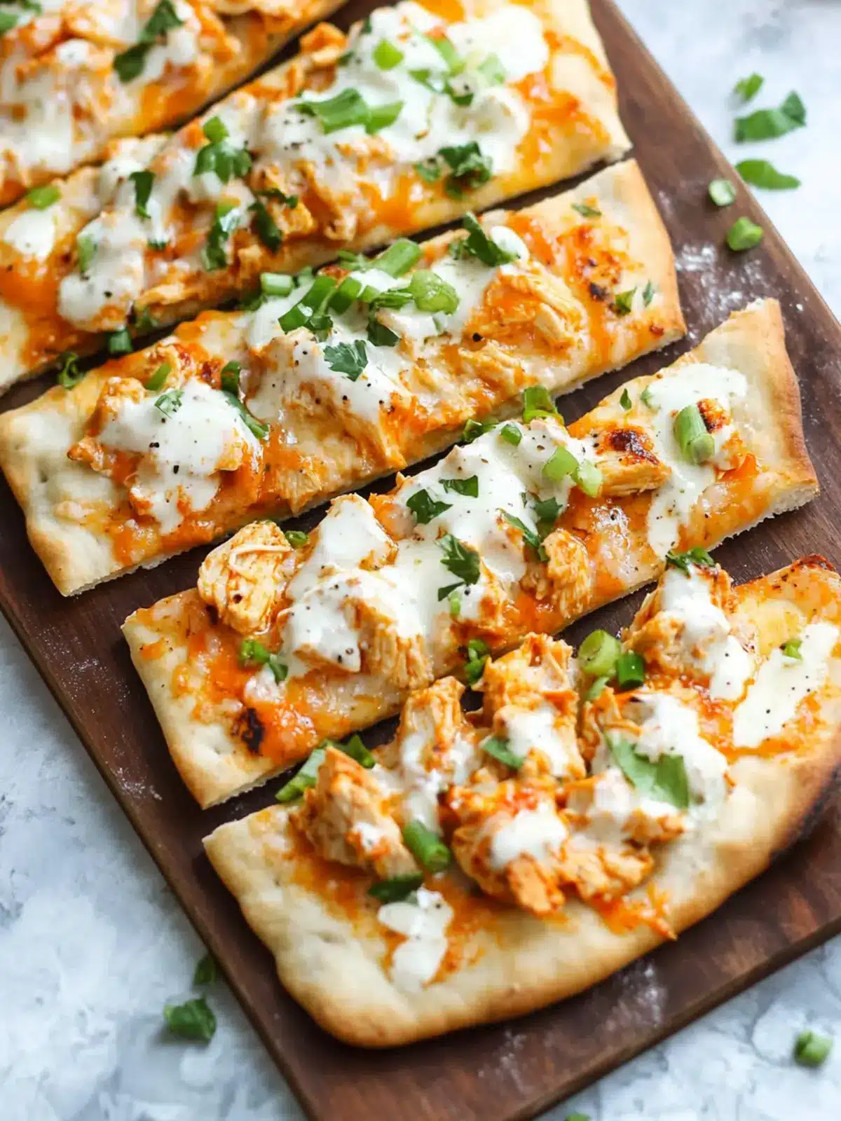 Buffalo Chicken Flatbread: Quick Spice for Game Day Bliss 2 Buffalo Chicken Flatbread