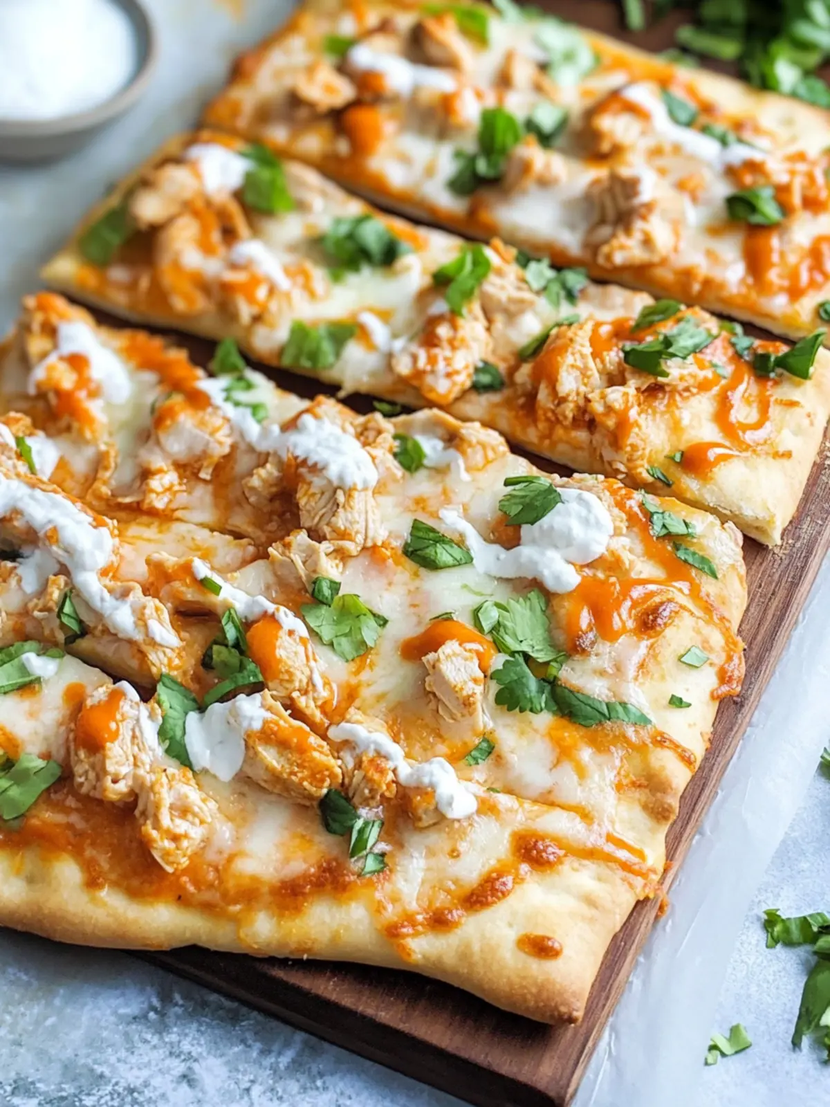 Buffalo Chicken Flatbread: Quick Spice for Game Day Bliss 4 Buffalo Chicken Flatbread