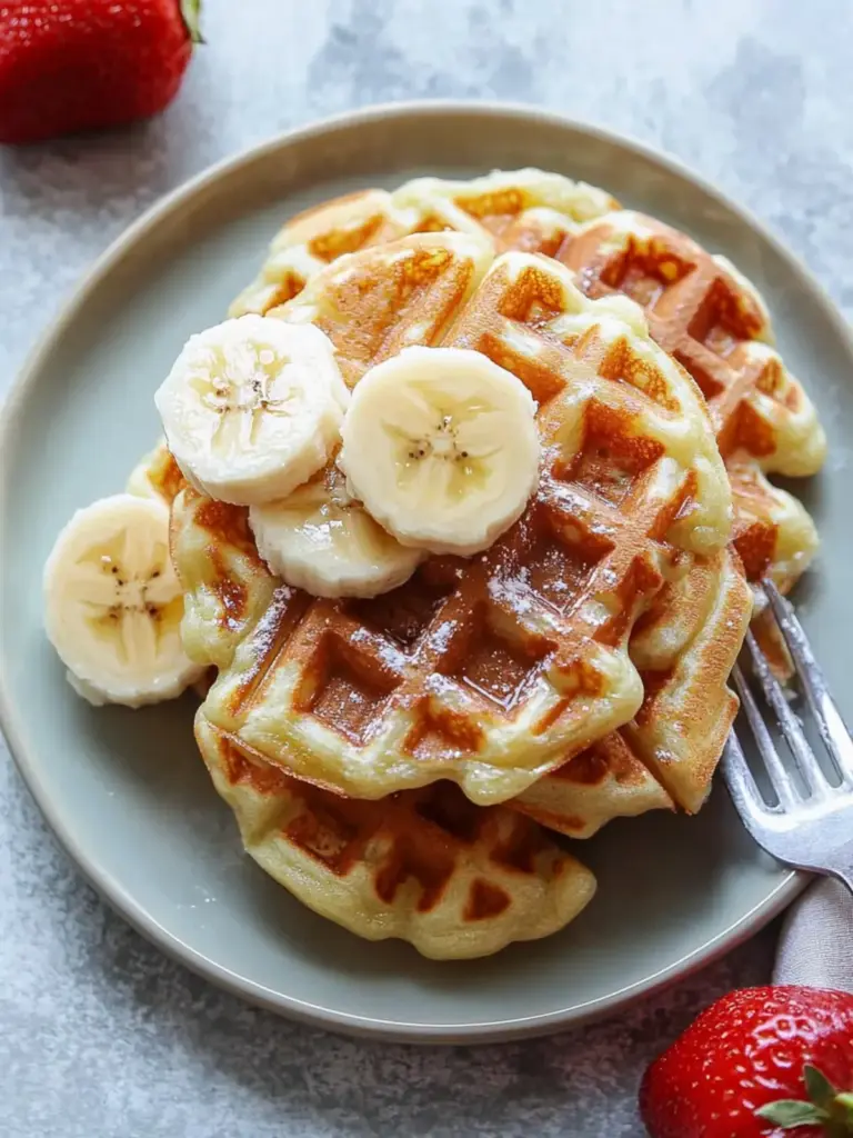 Easy 3-Ingredient Banana Mochi Waffles
