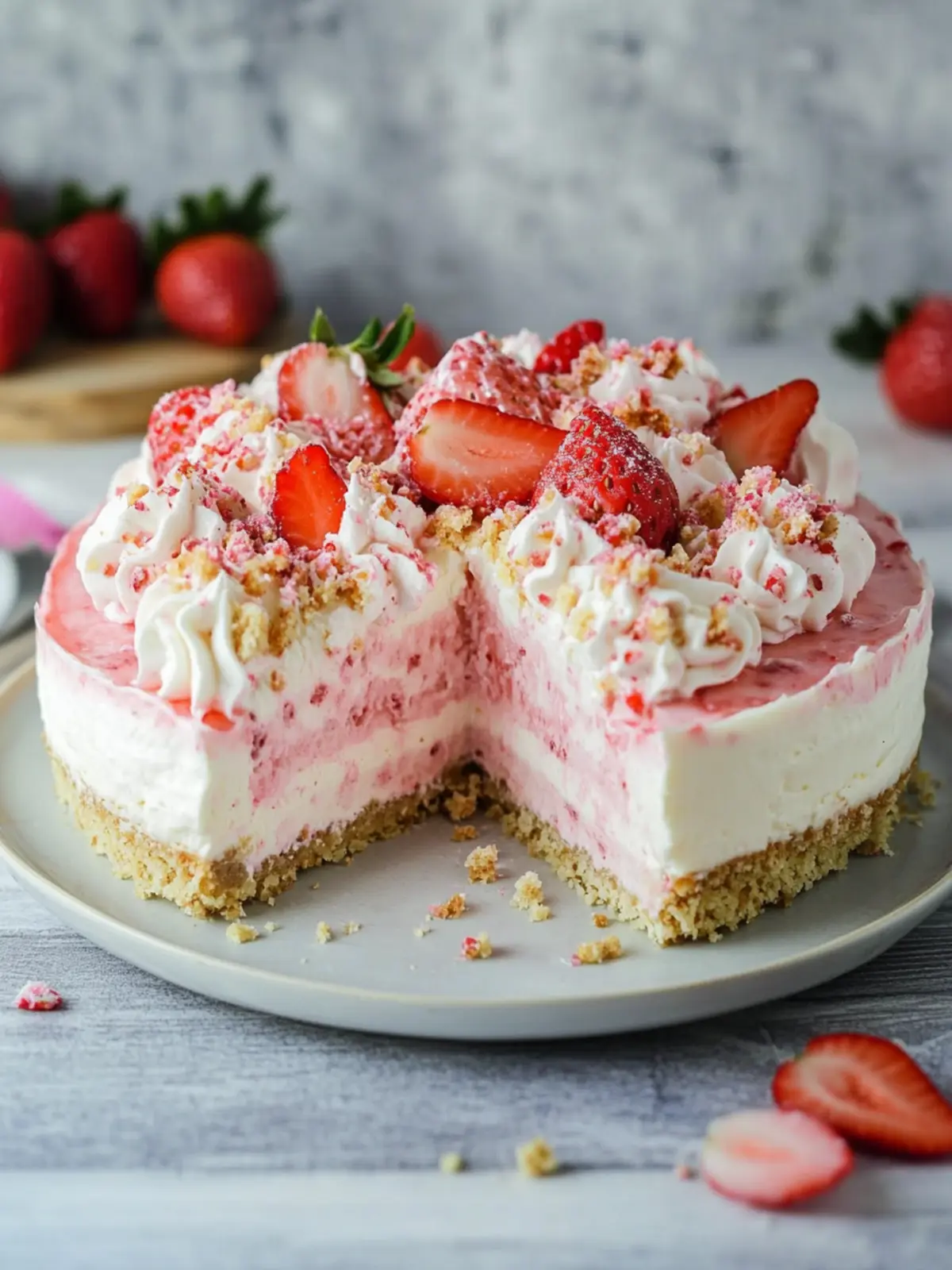 Strawberry Crunch Cheesecake