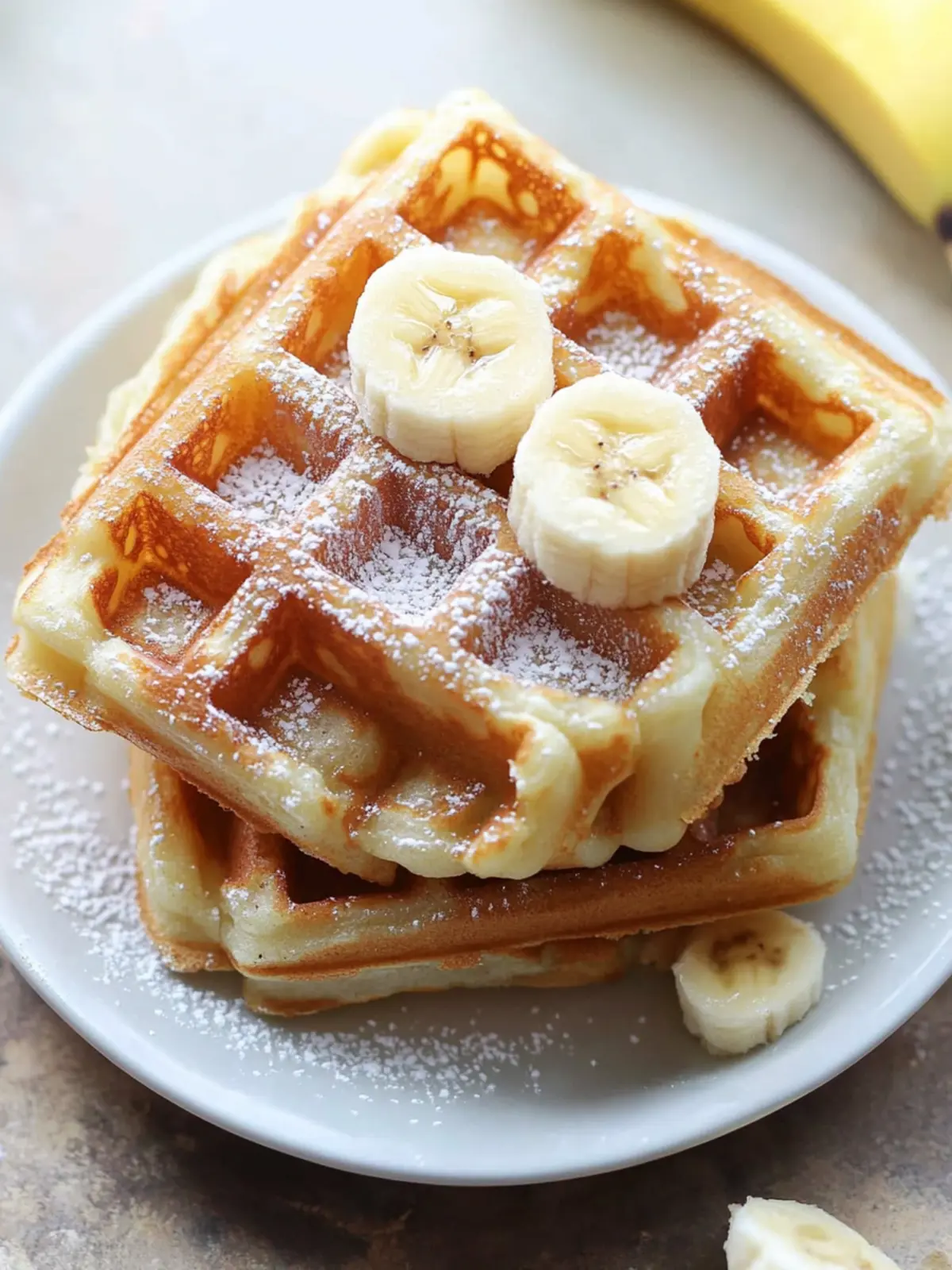 Easy 3-Ingredient Banana Mochi Waffles