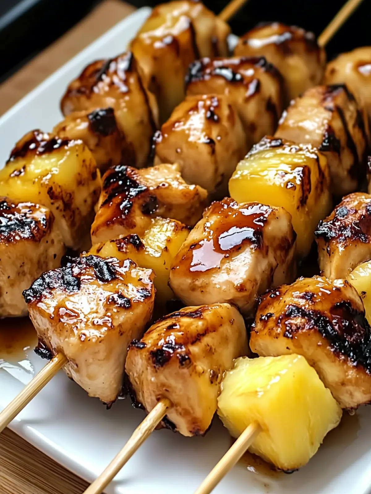 Homemade Pineapple Teriyaki Chicken Skewers