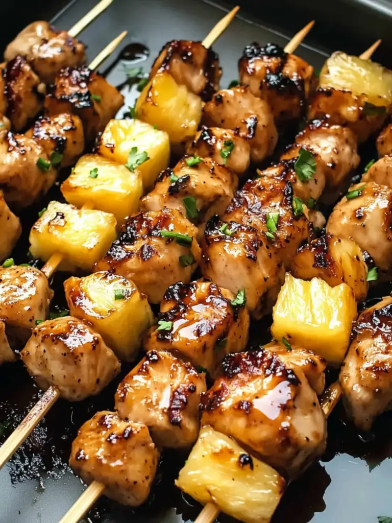 Homemade Pineapple Teriyaki Chicken Skewers