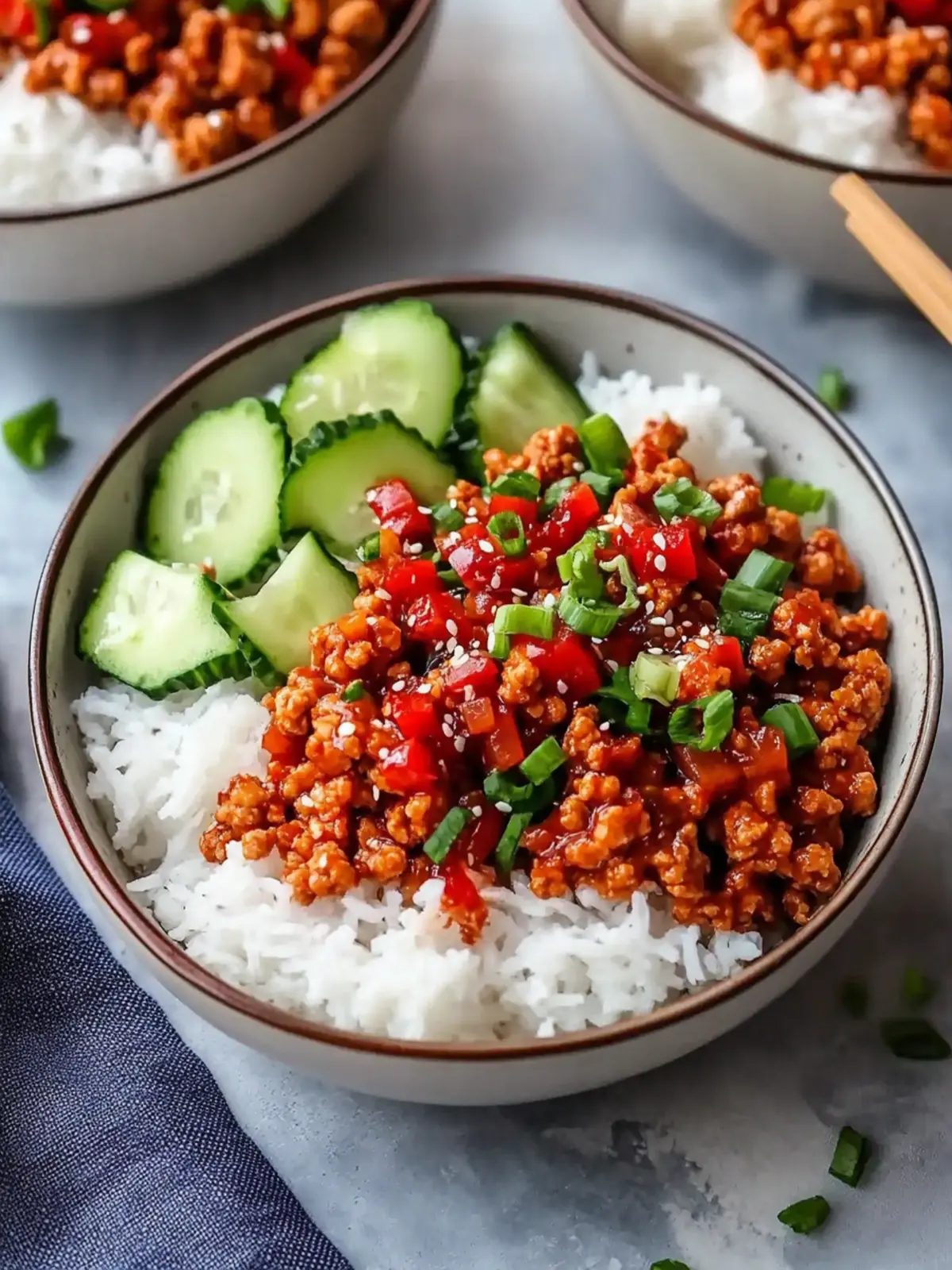 20-Minute Protein Firecracker Ground Chicken Bowls