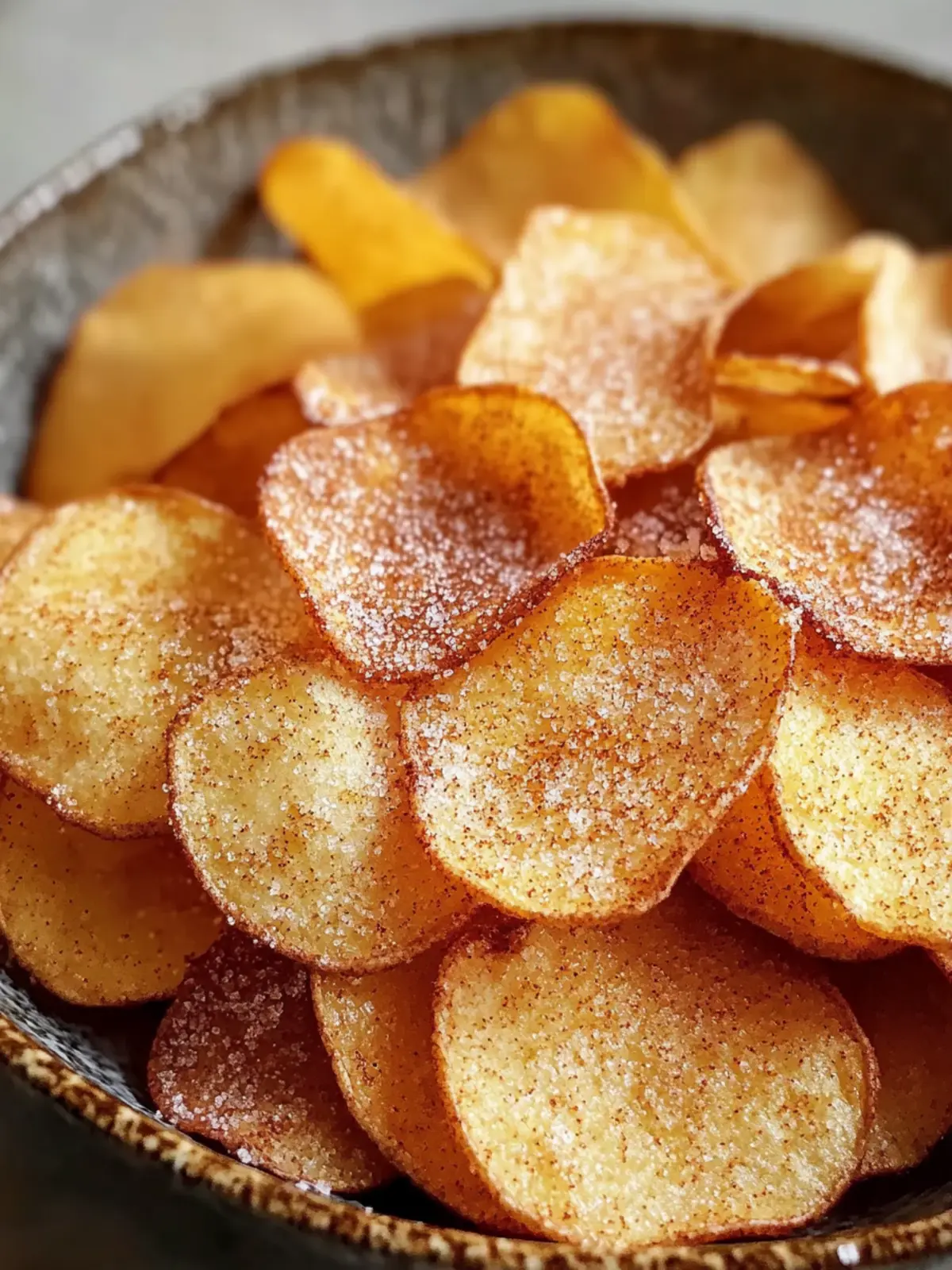 Air Fryer Apple Chips with Cinnamon Sugar