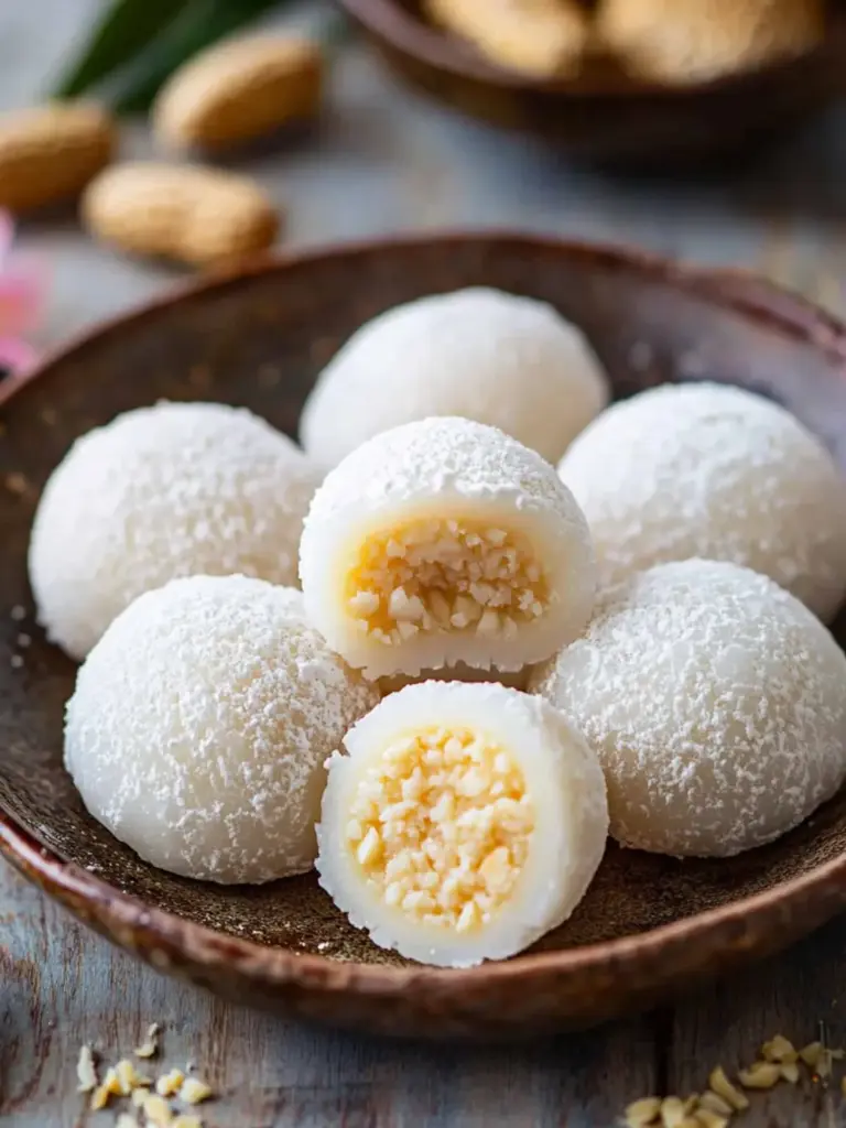 Coconut Peanut Mochi (lo mai chi)