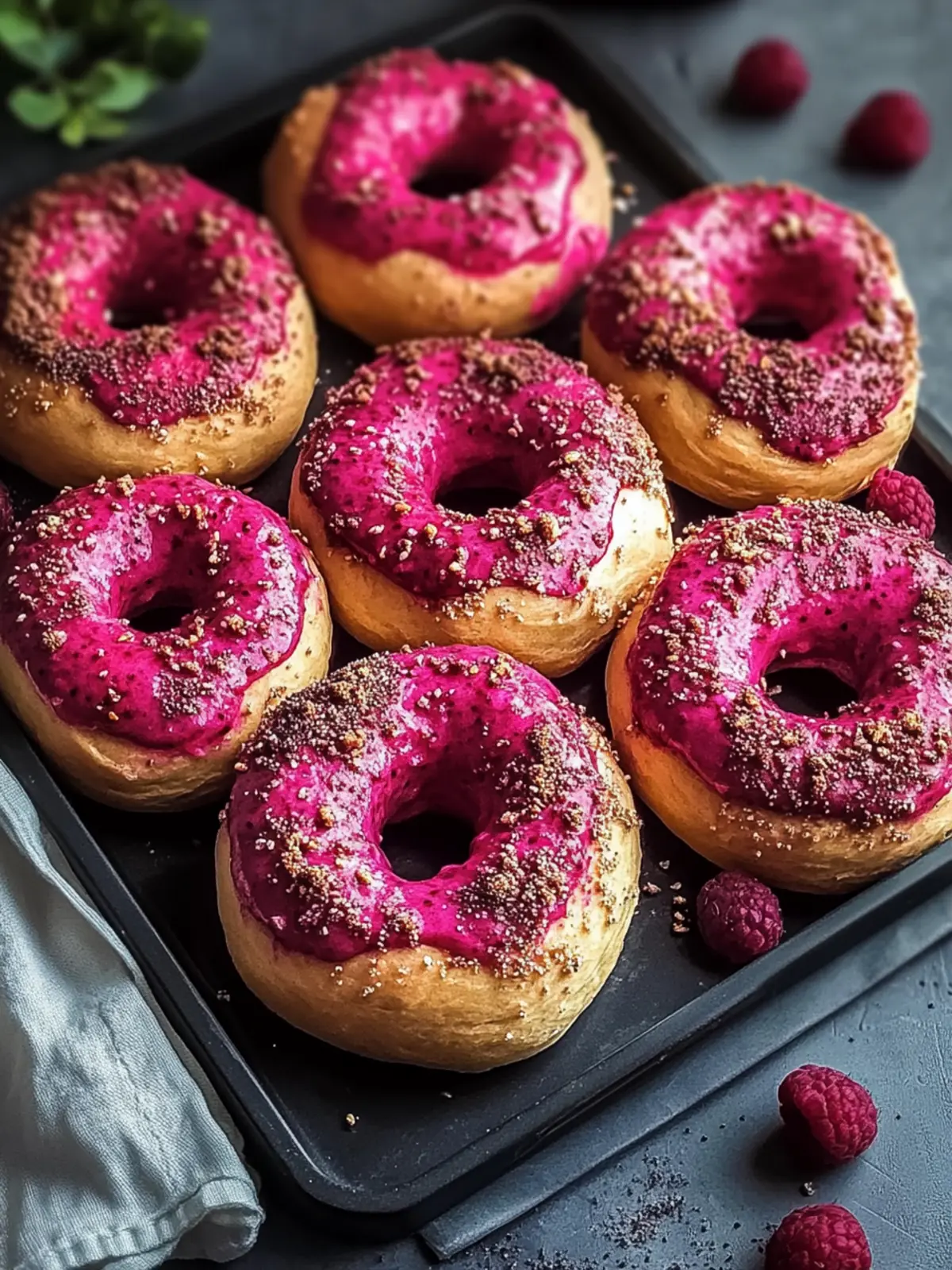 Sweet Swirl Raspberry Sourdough Bagels