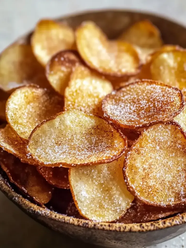 Air Fryer Apple Chips with Cinnamon Sugar