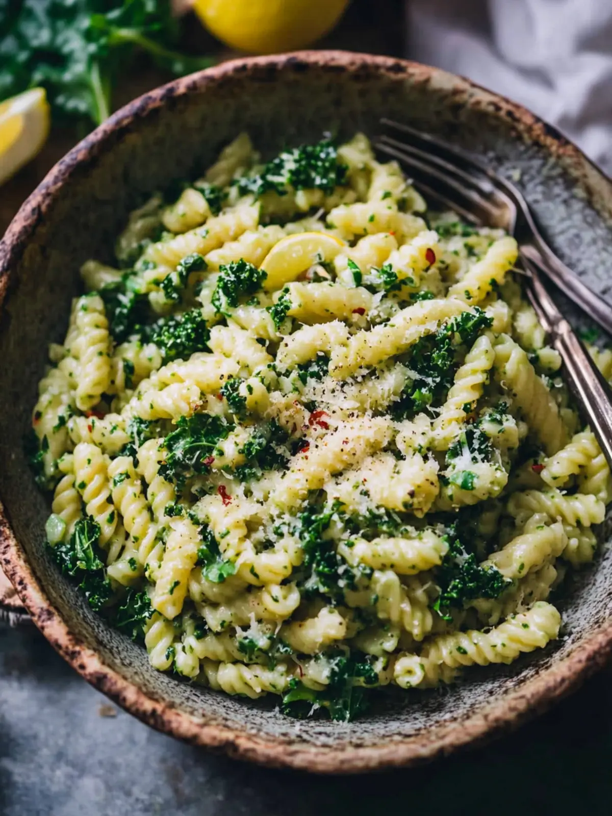 Kale Pasta With Lemon